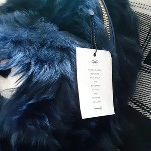 Anya Hindmarch Eyes Backpack Ink Shearling Fur NWT
